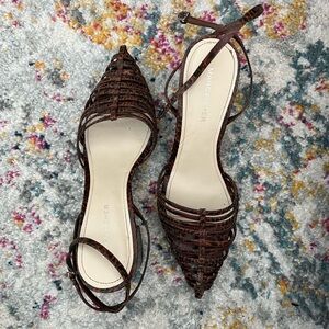 Marc Fisher Brown Strappy Heels